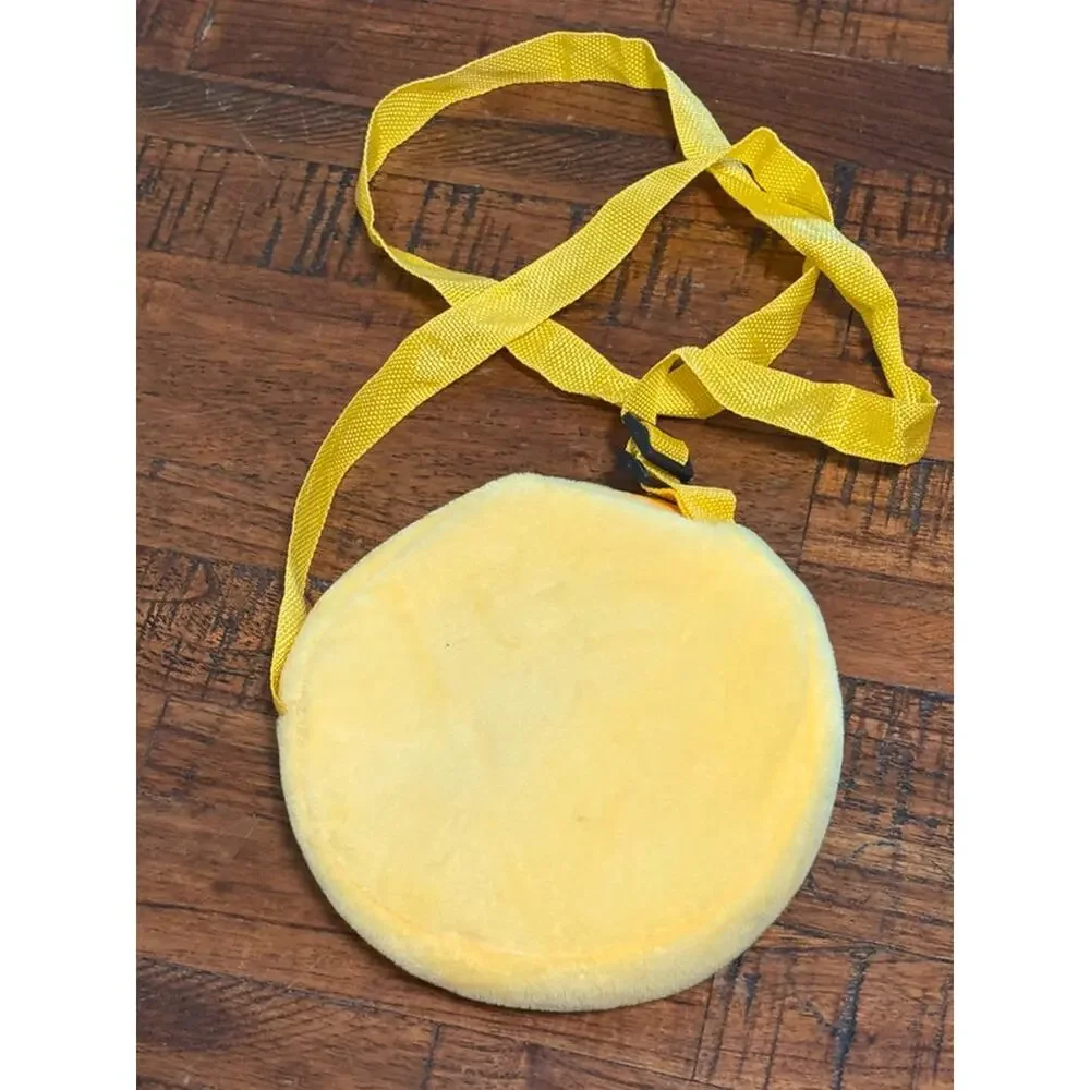 Yellow Cool Face Emoji Plush Cross Body Bag Strap New 6”